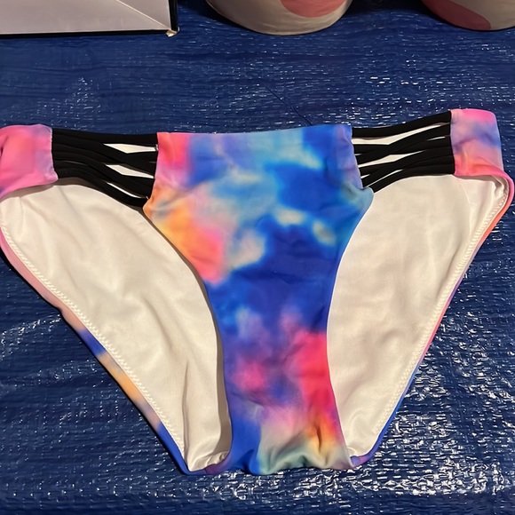 PINK tie dye bandeau bikini set - Picture 2 of 6